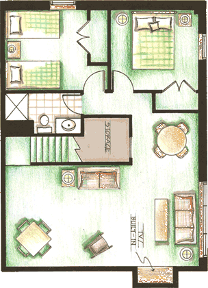 bottom floor of MN cabin layout