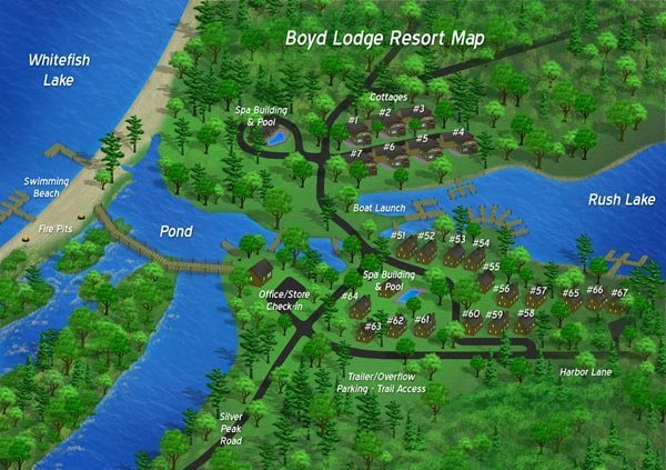 whitefish lake resort map